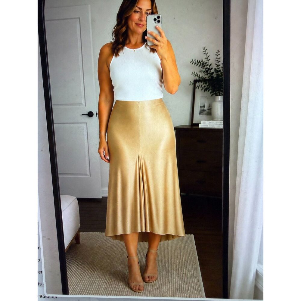 Clips Champange Color Slip Skirt Italy New, sz. Italian 50, German 44, US 14
